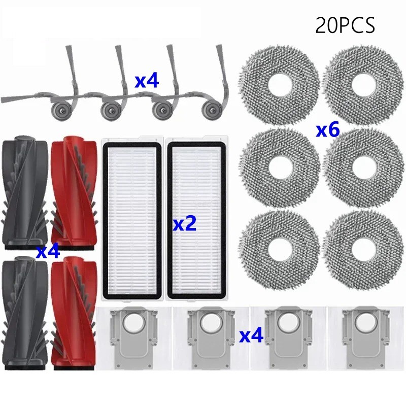 Mop Cloth Dust Bag For Roborock Qrevo Cury/P20 Pro Main Roller Side Brush Filter