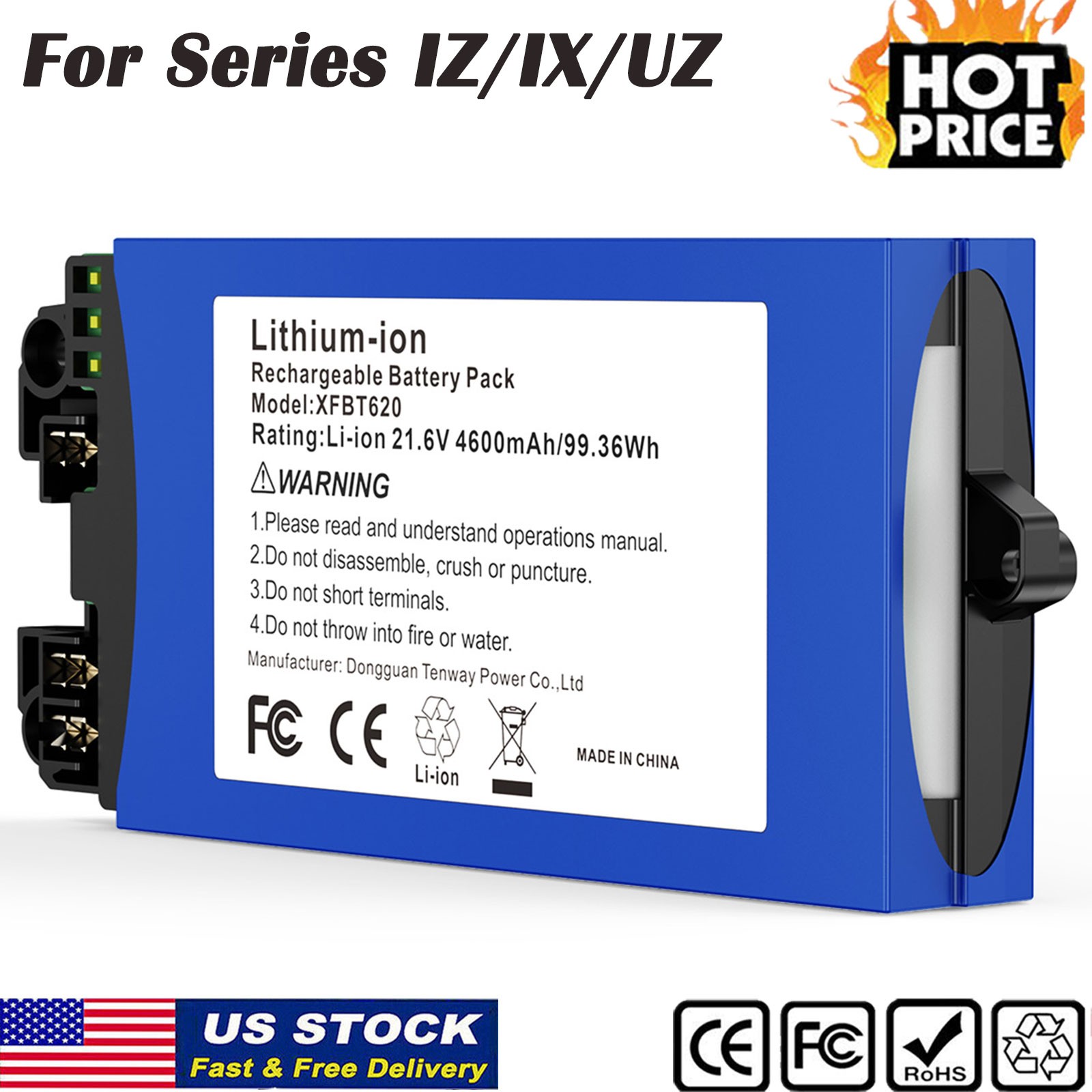 21.6V Li-Ion Battery for Shark XFBT620 IX140 IX141 UZ145 IZ142 Replacement 4.6Ah