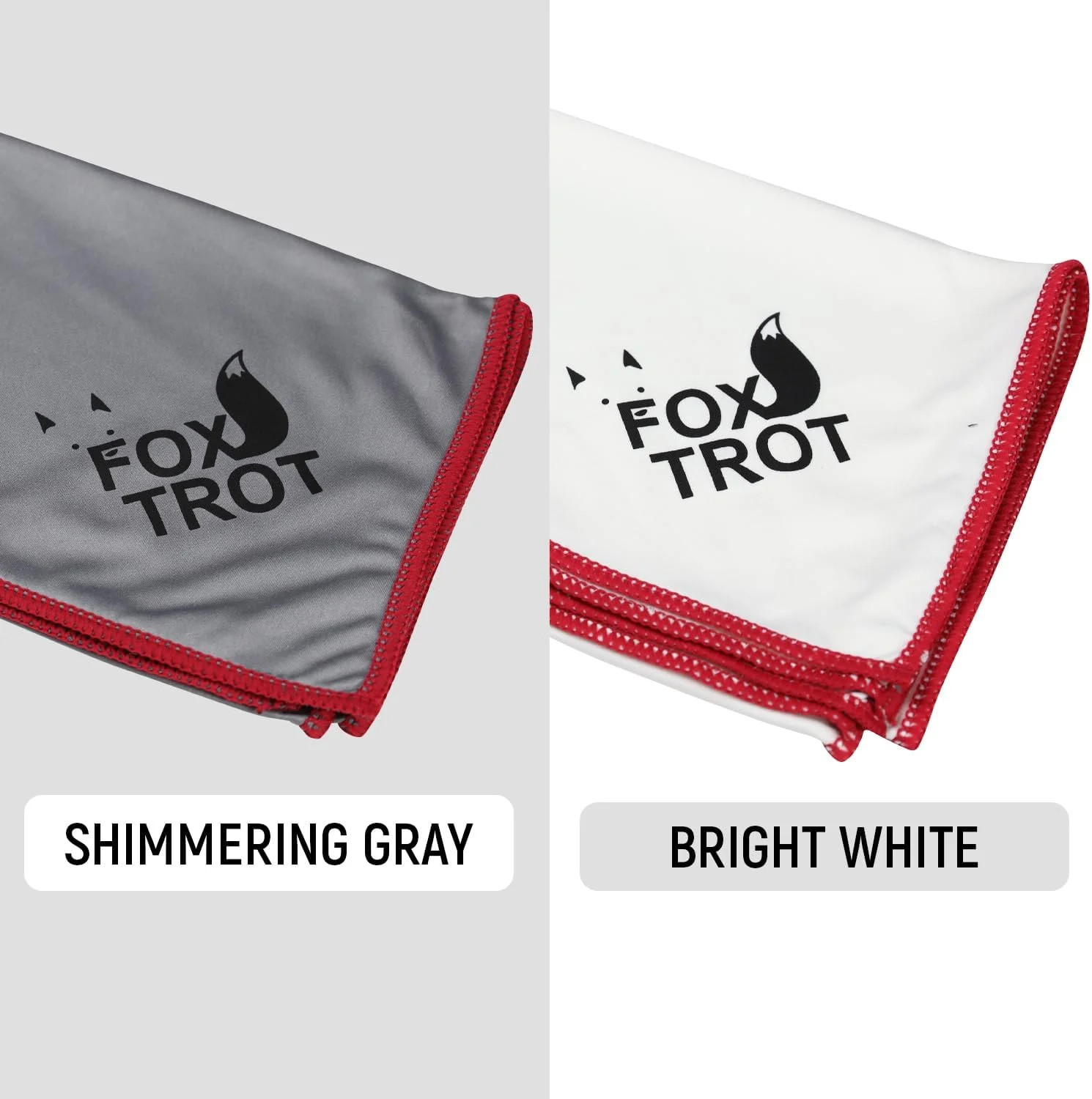 Fox Trot Large Microfiber Polishing Cloths (2 Pack White | Gray) | Streak Free,