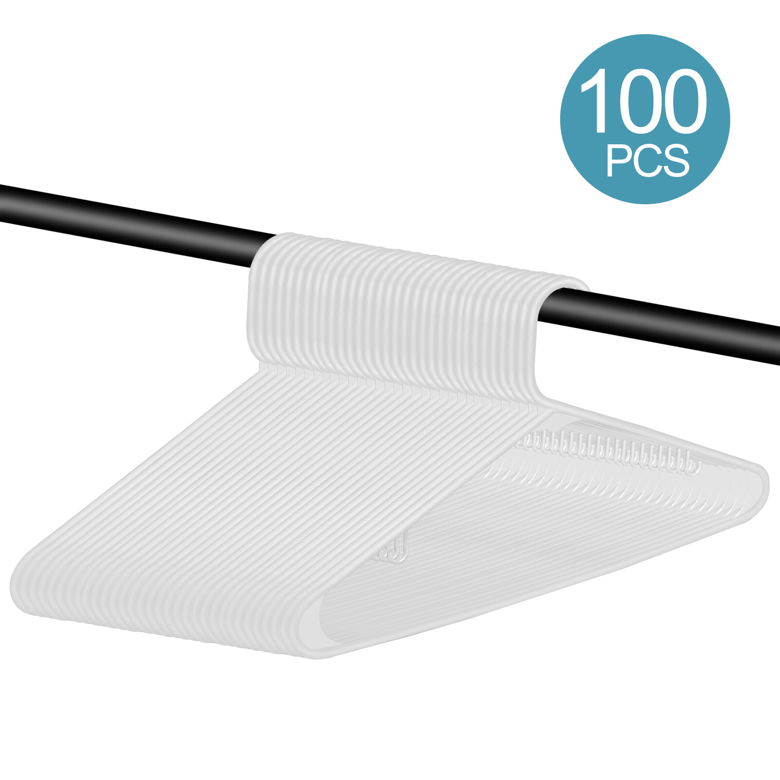 Premium Quality Clothes Hangers (100 Pack) Plastic Gallus Shirt Hanger