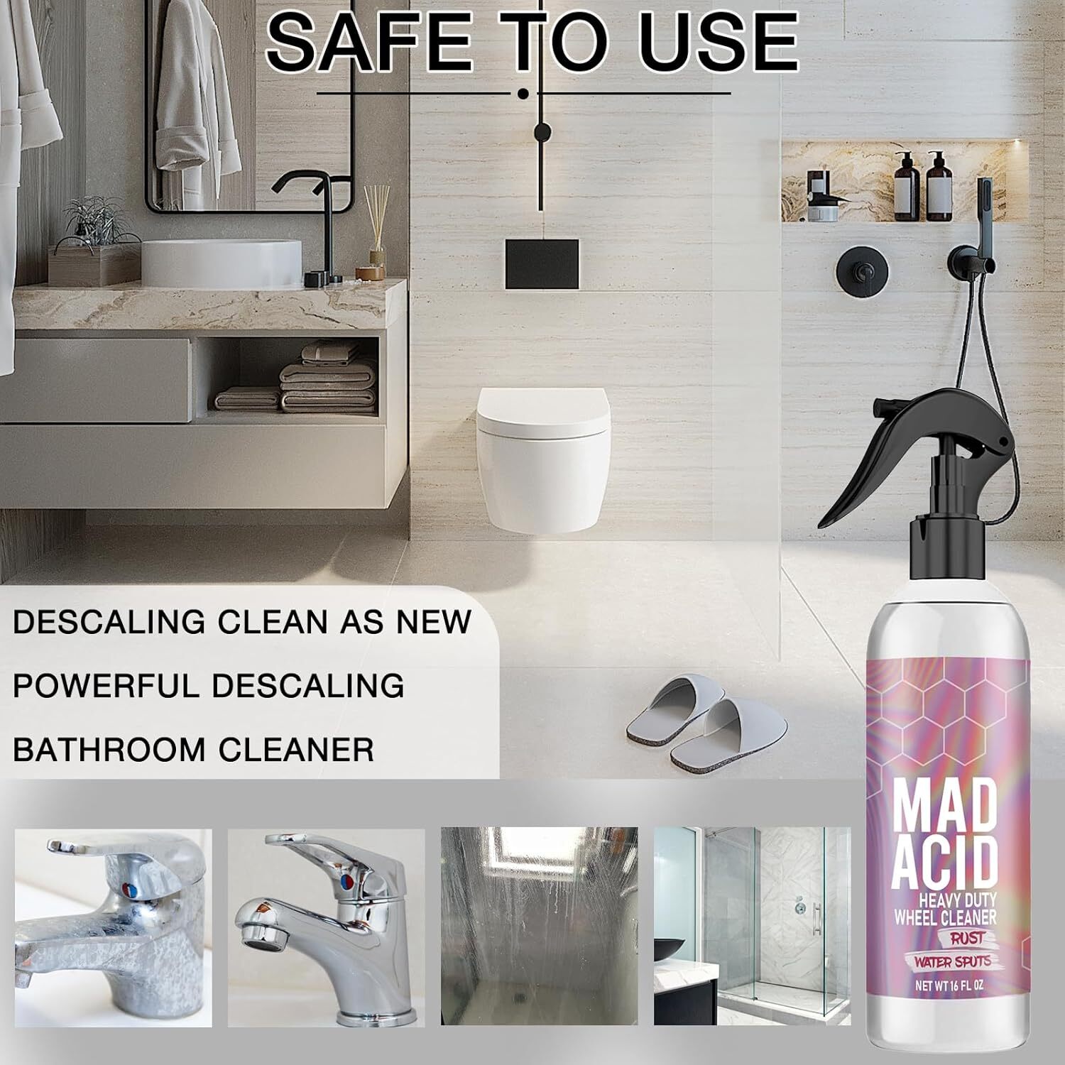 Mad Acid- Glass Cleaner, Heavy-Duty Wheel Cleaner, Water Spot Remover for Cars