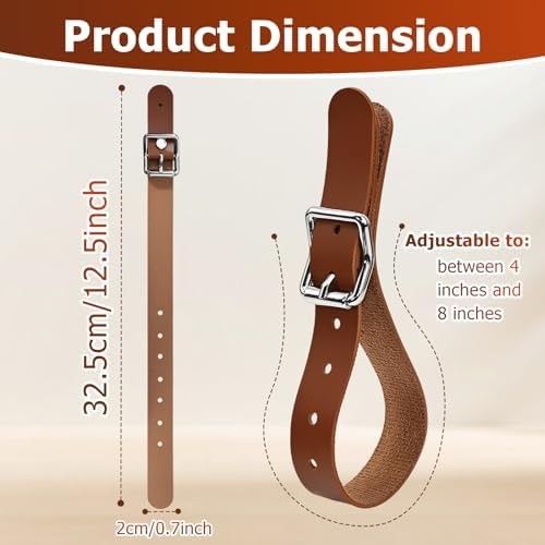 4PCS Wall Hanging Leather Axe Hangers,Adjustable Belt Buckle,Wall Mount Display