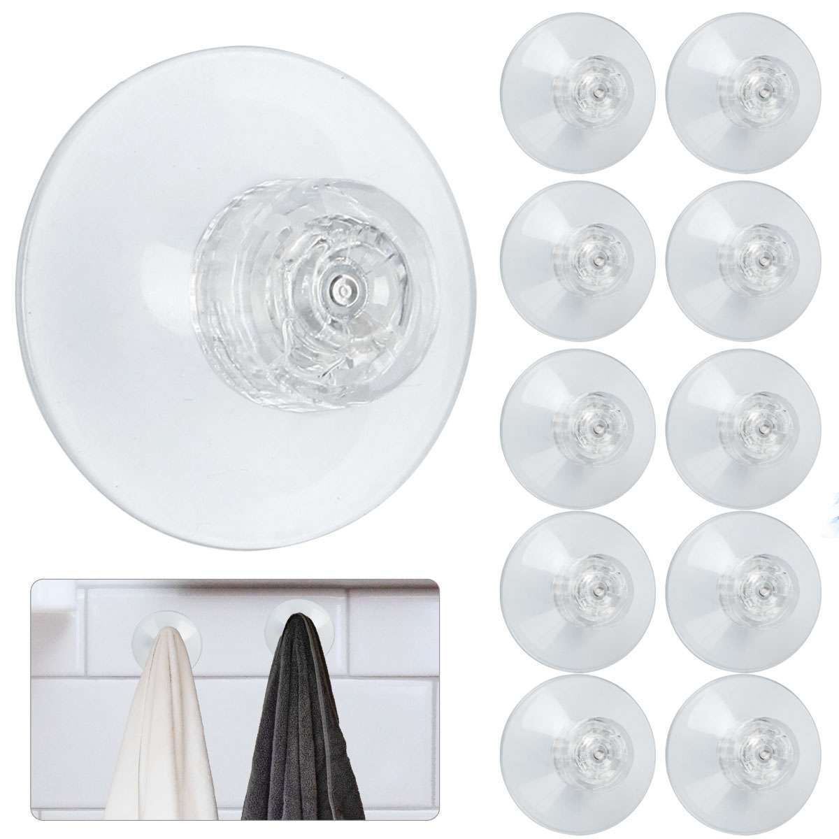 20Pcs Strong Suction Cups with Screw Rod Knurled Hook Clear Kitchen Glass Craft