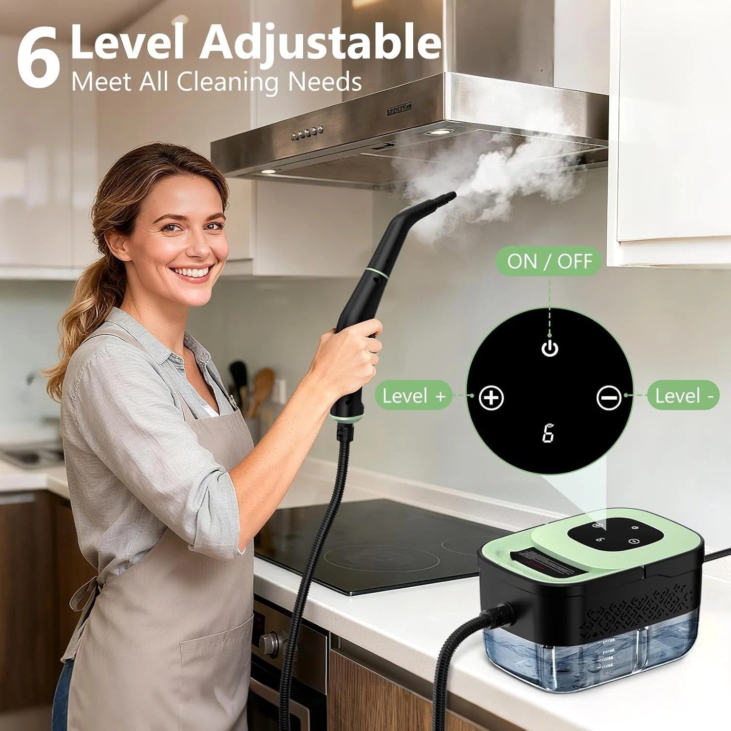 Versatile 1500W Portable Steam Cleaner for Home & Car Detailing – Eco-Friendly