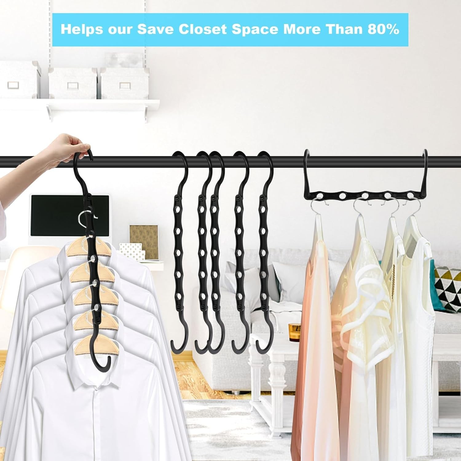 10 Pack Magic Hangers Space Saving Hangers Closet Space Saver Hanger Organizer