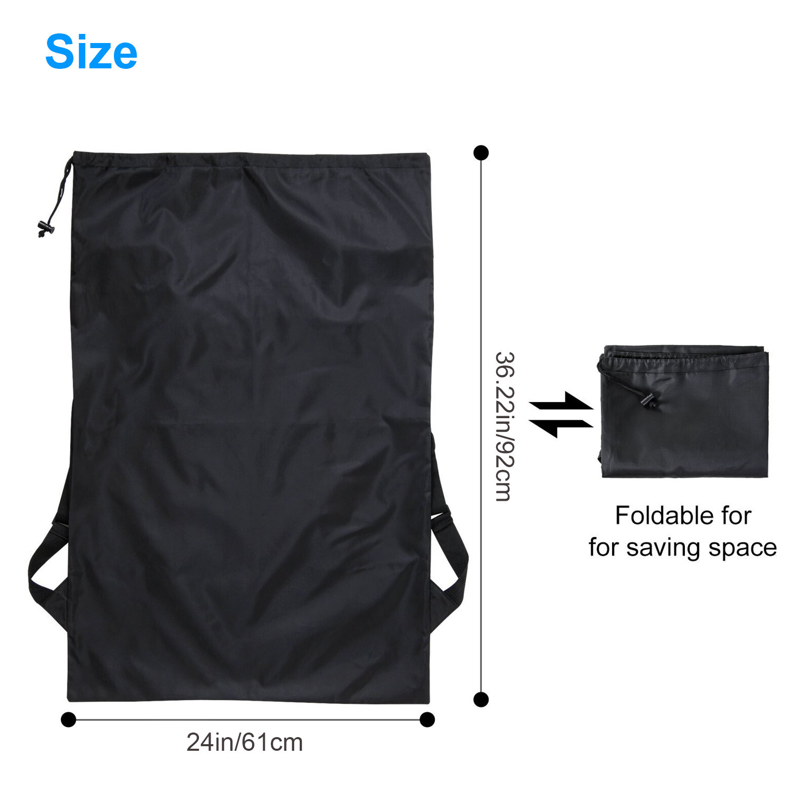 2 Pcs Extra Large Laundry Bag Backpack Heavy Duty Washing Clothes Drawstring