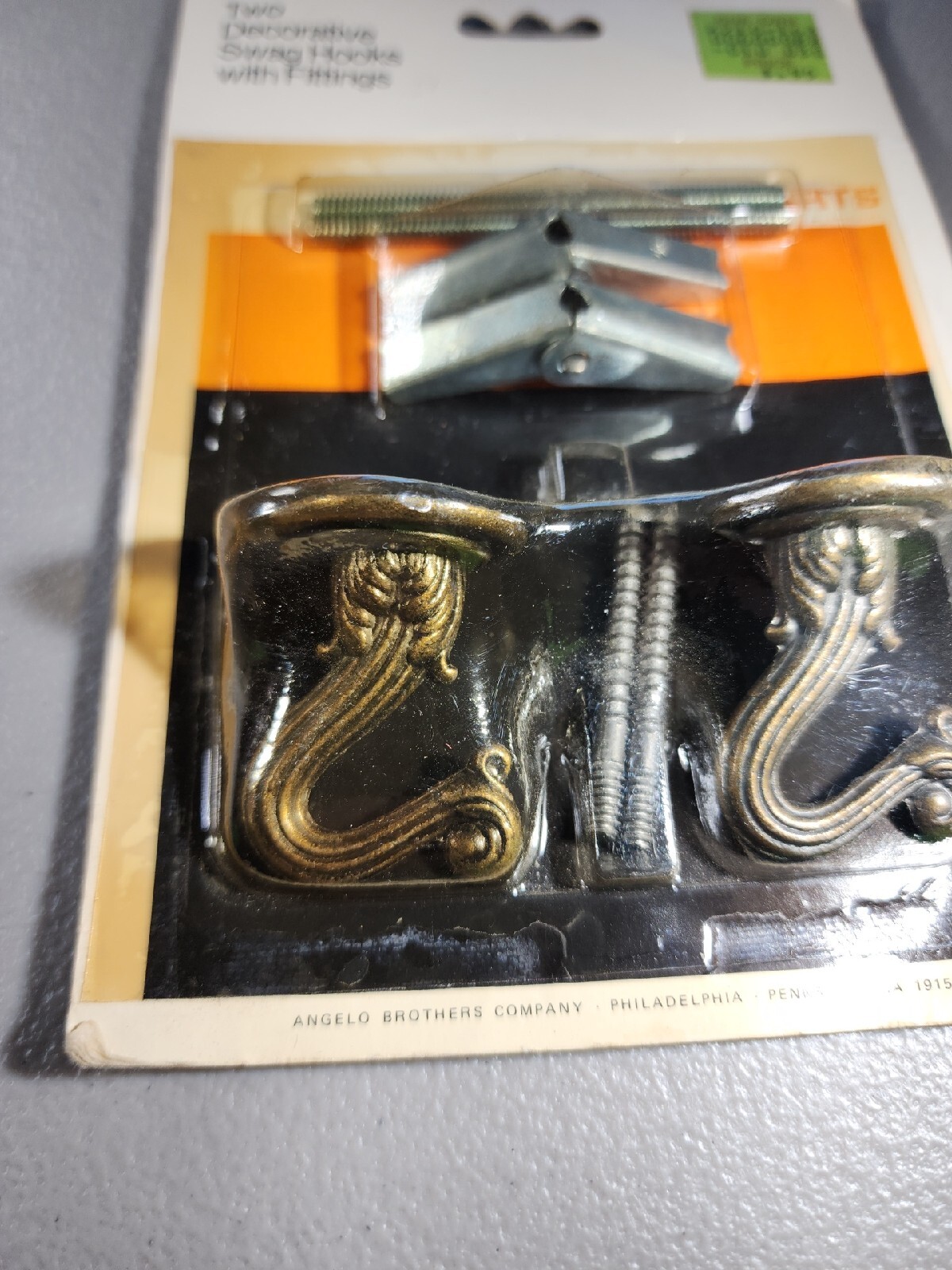 Brass Decorative Swag Hooks with Fittings 70s Brass Hooks Plants Art Nouveau