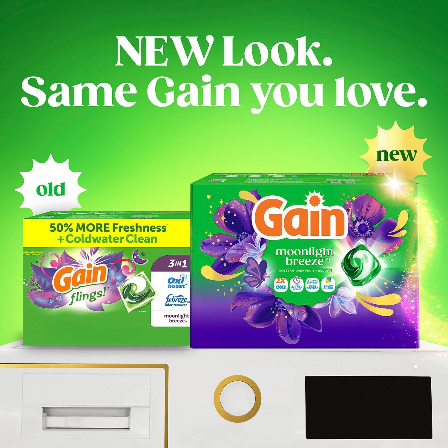 Gain Flings Laundry Detergent Pacs, Moonlight Breeze, 152 ct.