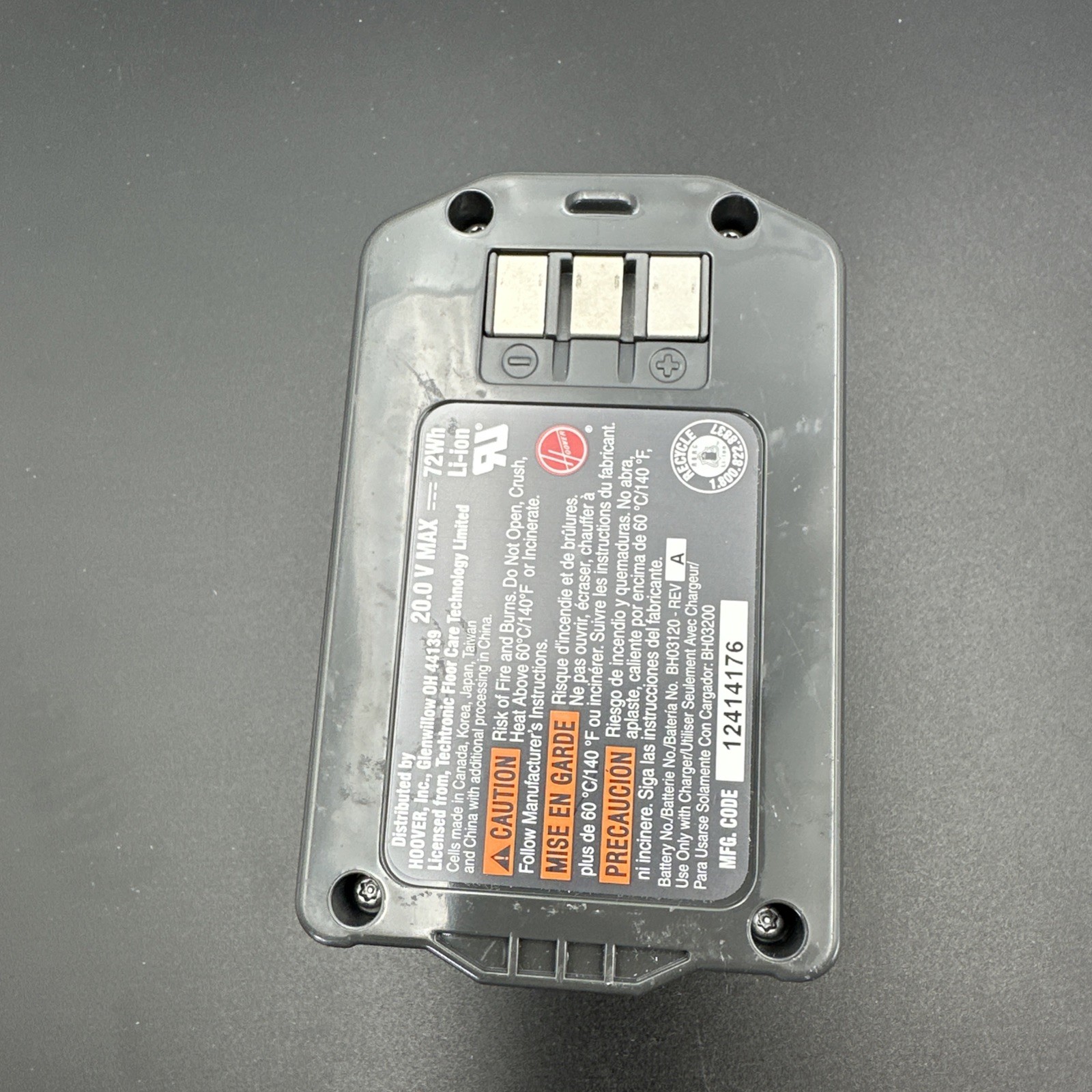 Hoover Lithium Life BH03120 20.0V Max 72Wh Li-ion Battery Pack Only – Works