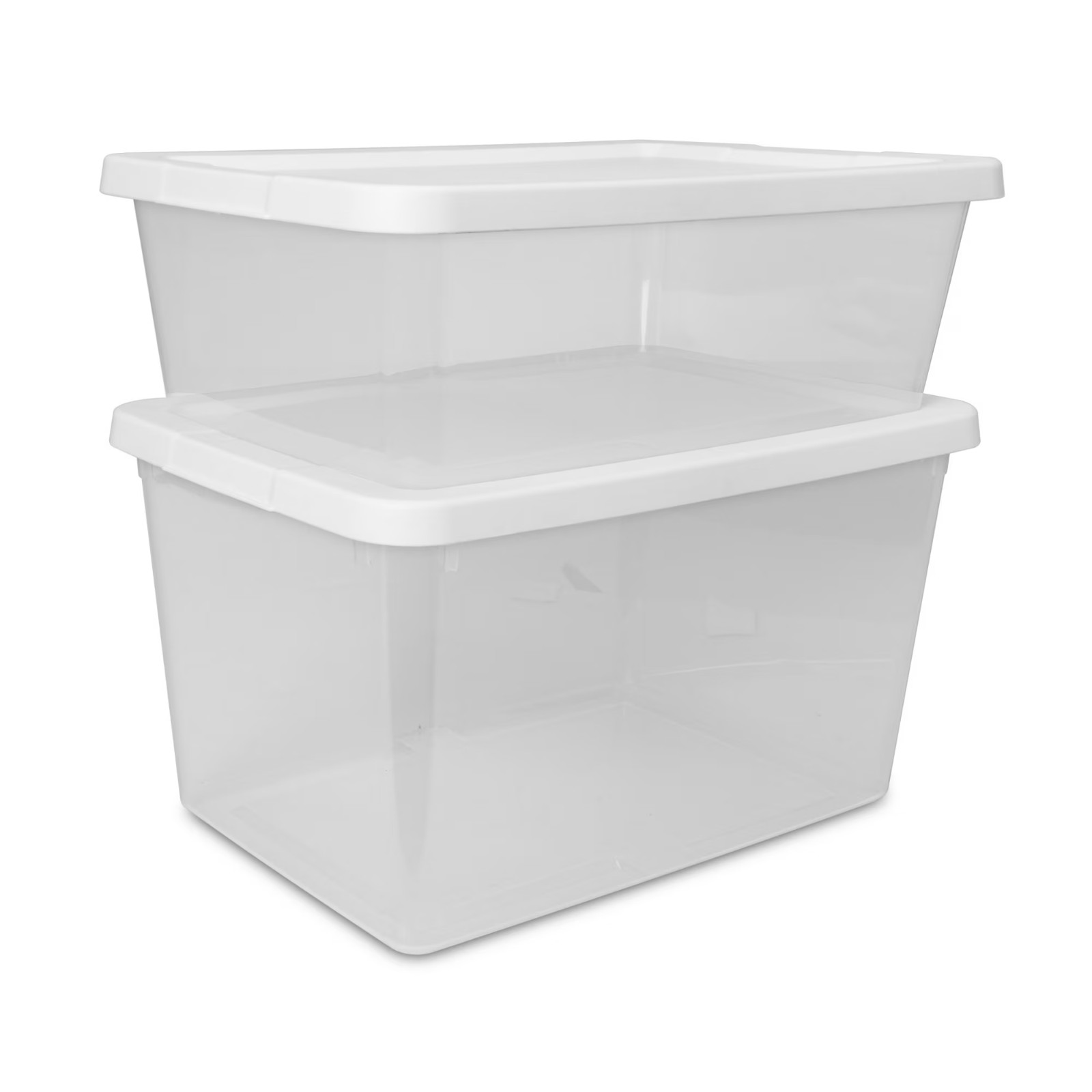 Sterilite 12 Qt Storage Box, White Plastic Lidded Container Organizer, 15 Pack