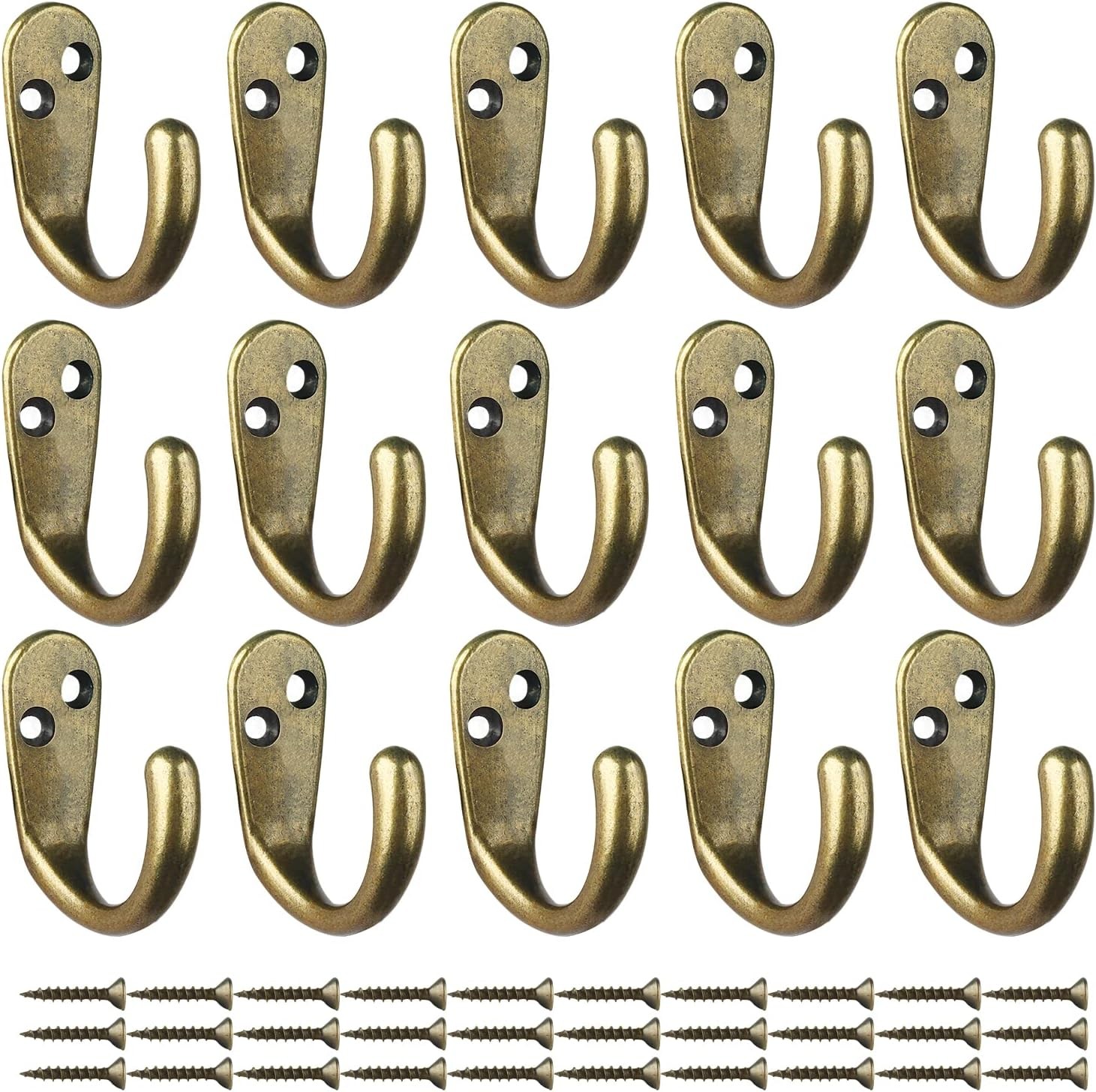 15PCS Coat Hooks Wall Mounted Single Prong Robe Hook for Hanging Towel Hooks