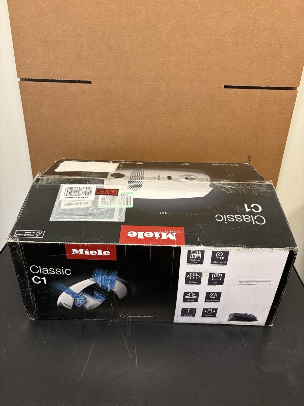 Miele Classic C1 Pure Suction PowerLine Graphite Gray Canister Vacuum Cleaner