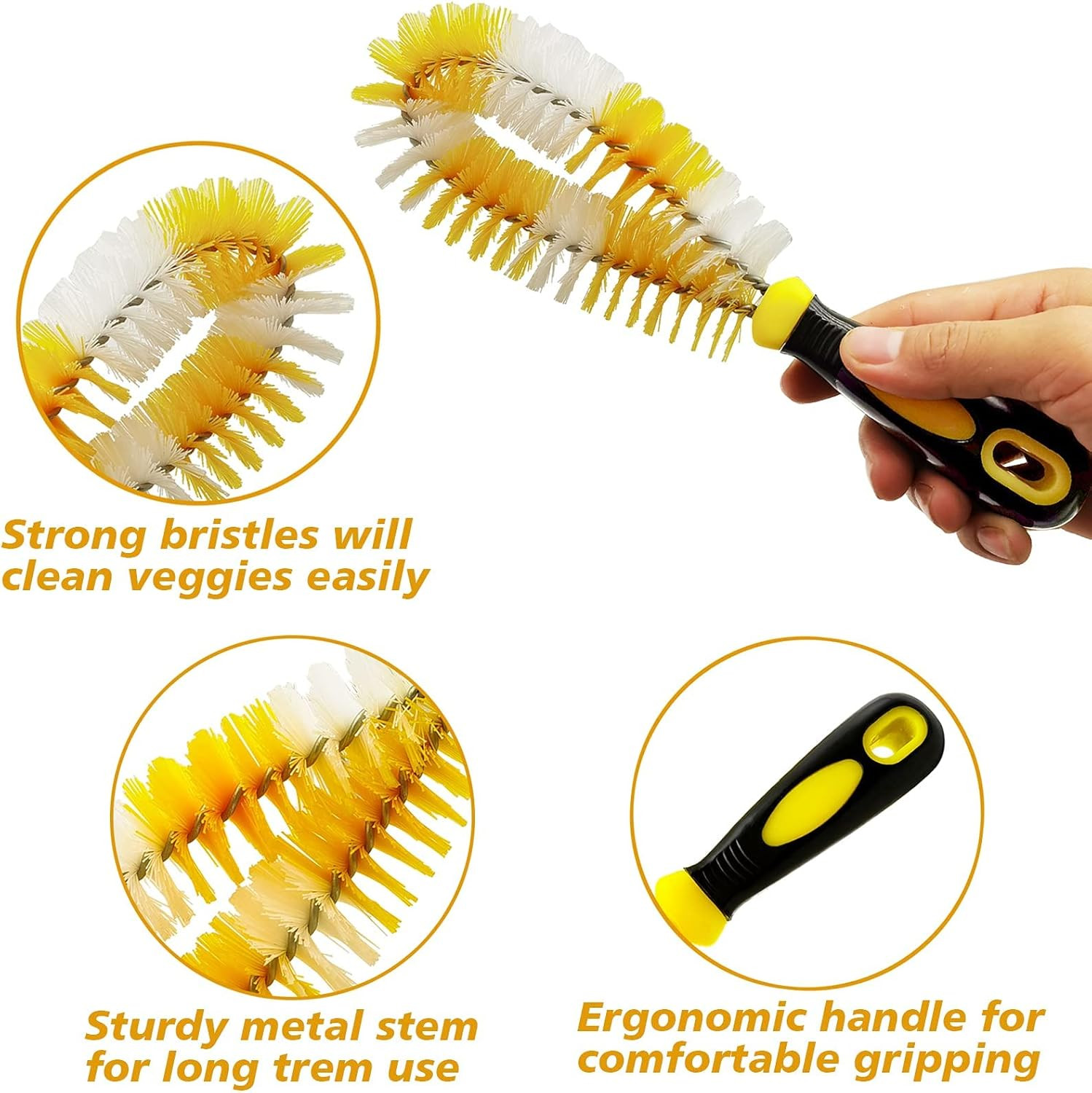 Corn Silk Remover Cleaning Brush for Vegetables with Handle Nylon Bristles Tool