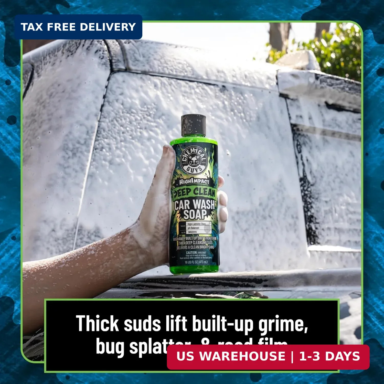 High Impact Deep Cleaning Car Wash Soap, High Suds, 64 oz | High