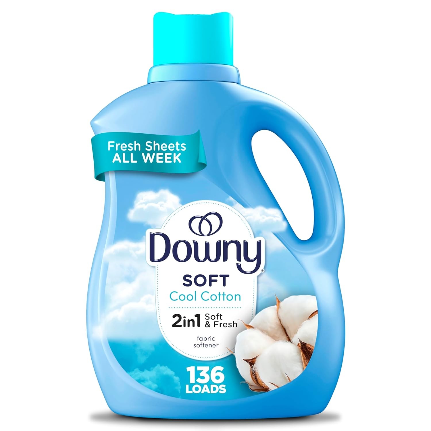 Downy Soft, 2 in 1 Soft and Fresh Liquid Fabric Softener, Cool Cotton, 100 fl oz