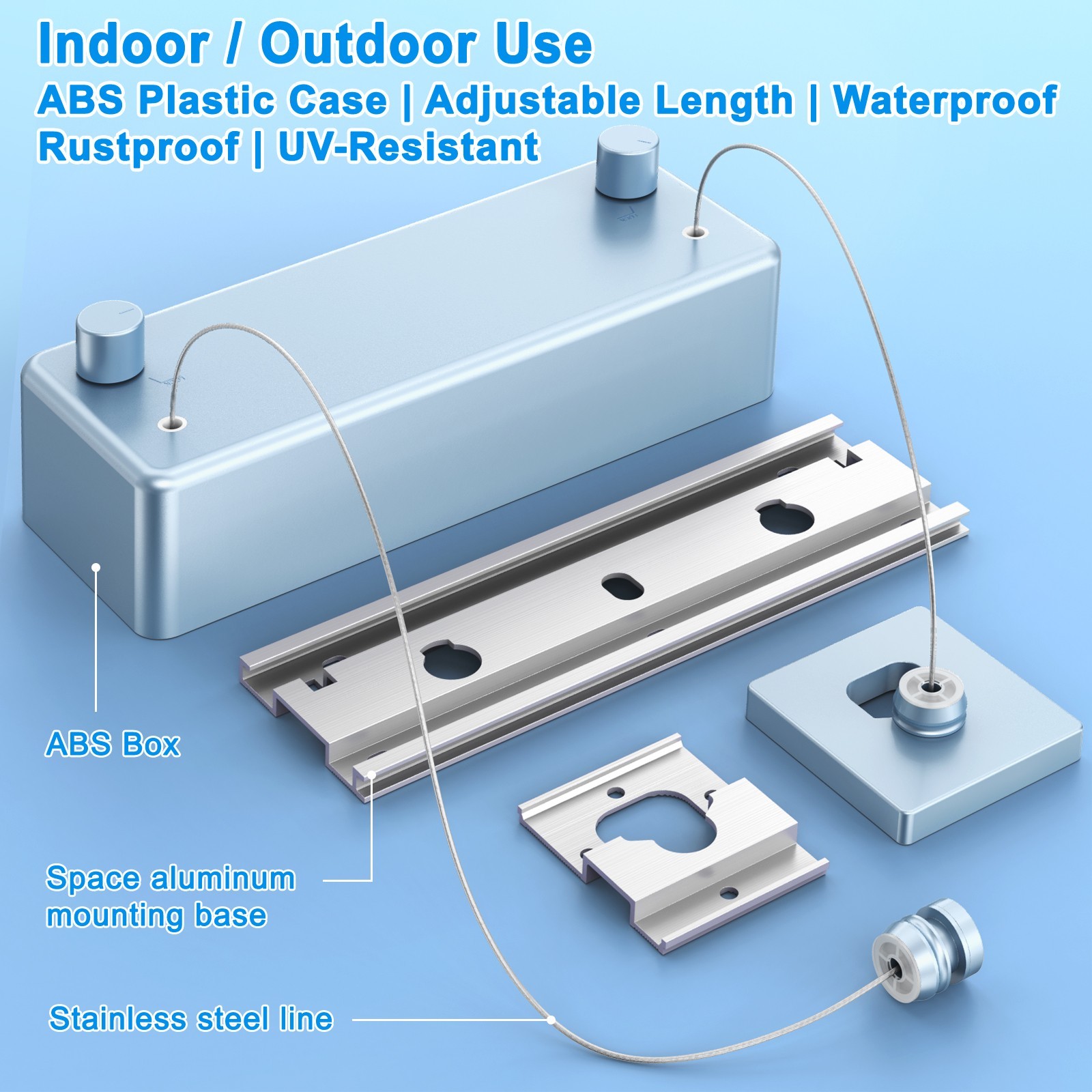 Retractable Clothesline 304 Stainless Steel 33lb Load Indoor/Outdoor Wall Mount