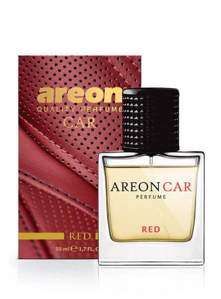 Areon Car Perfume 1.7 Fl Oz. (50ml) Glass Bottle Air Freshener, RED