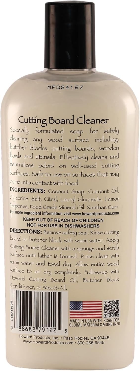 Howard Products CBC012 Wood Cutting Board Cleaner, 12 Fl Oz (Pack of 1)