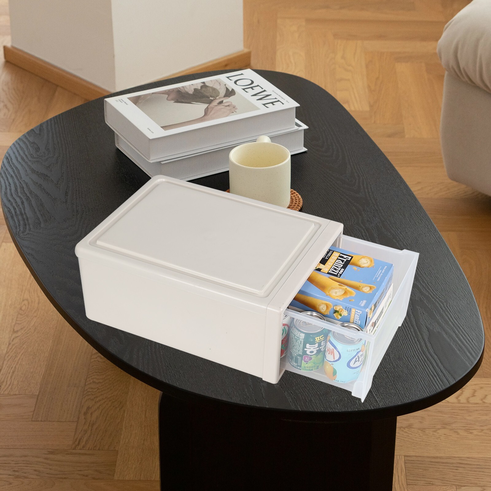 4 Packs 18 Quart Plastic Stacking Storage Drawers, Large Stackable Drawer Unit