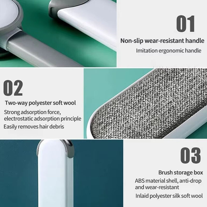 Reusable Double-Sided Lint Brush – Electrostatic Pet Hair Remover for Easy