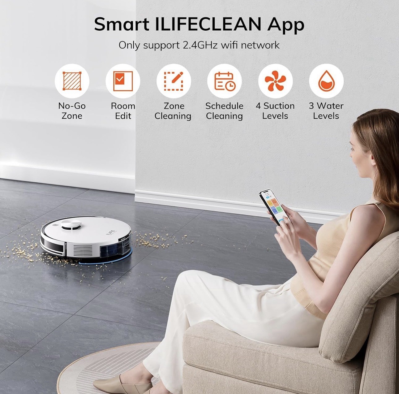 New ILIFE A30 Pro Robot Vacuum and Mop, Self Emptying Station for 60 Days