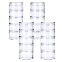 4 Set Stackable Cosmetic Containers with Screw Lids Plastic Sample Jars 30ml