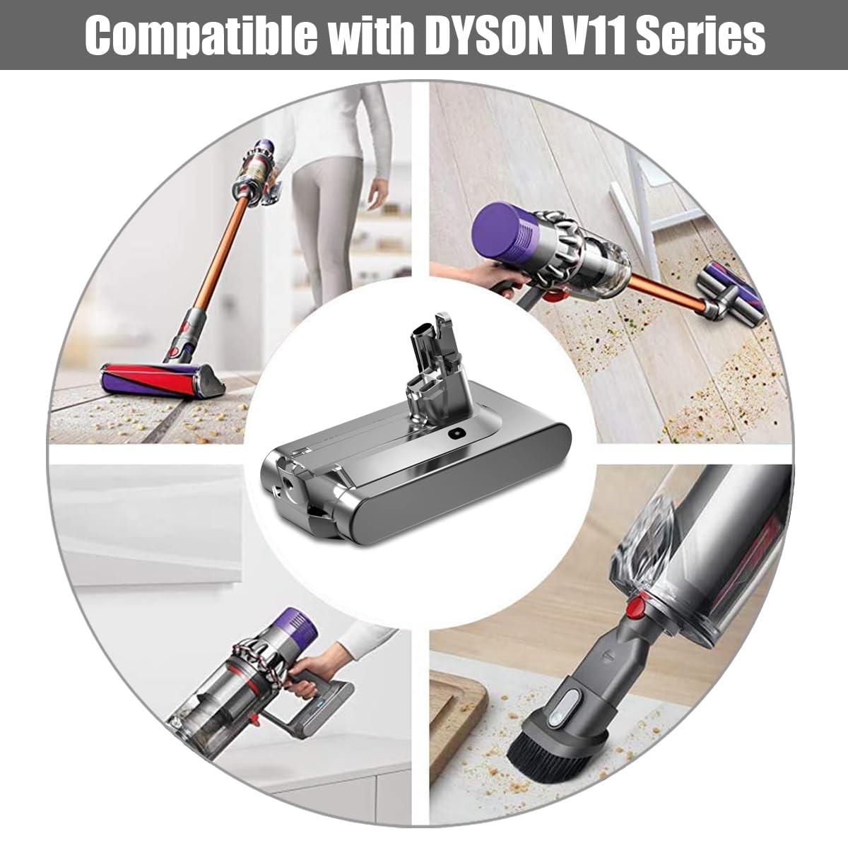 6500mAh 25.2V V11 SV14 Screw-in Replacement Battery for Dyson -Not FOR Click-in