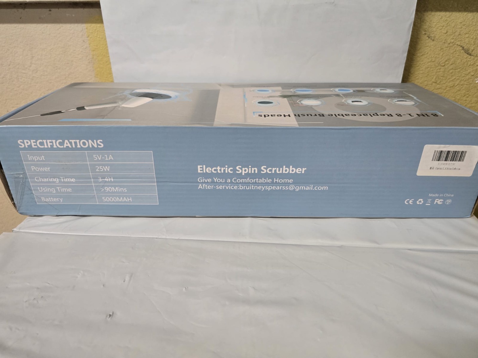 8 IN 1 Electric Spin Scrubber Cordless Power Cleaning Brush Rechargeable Cleaner