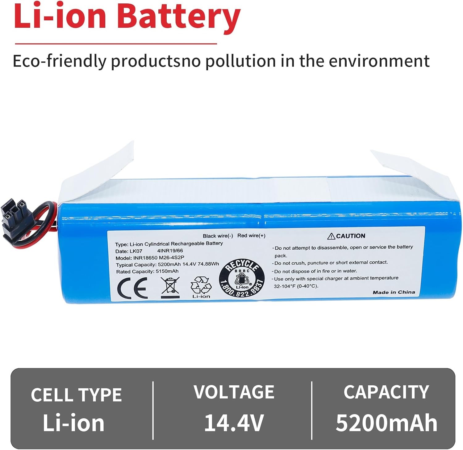 5200mAh Replacement battery for Eufy RoboVac X8 Series Compatible with Eufy