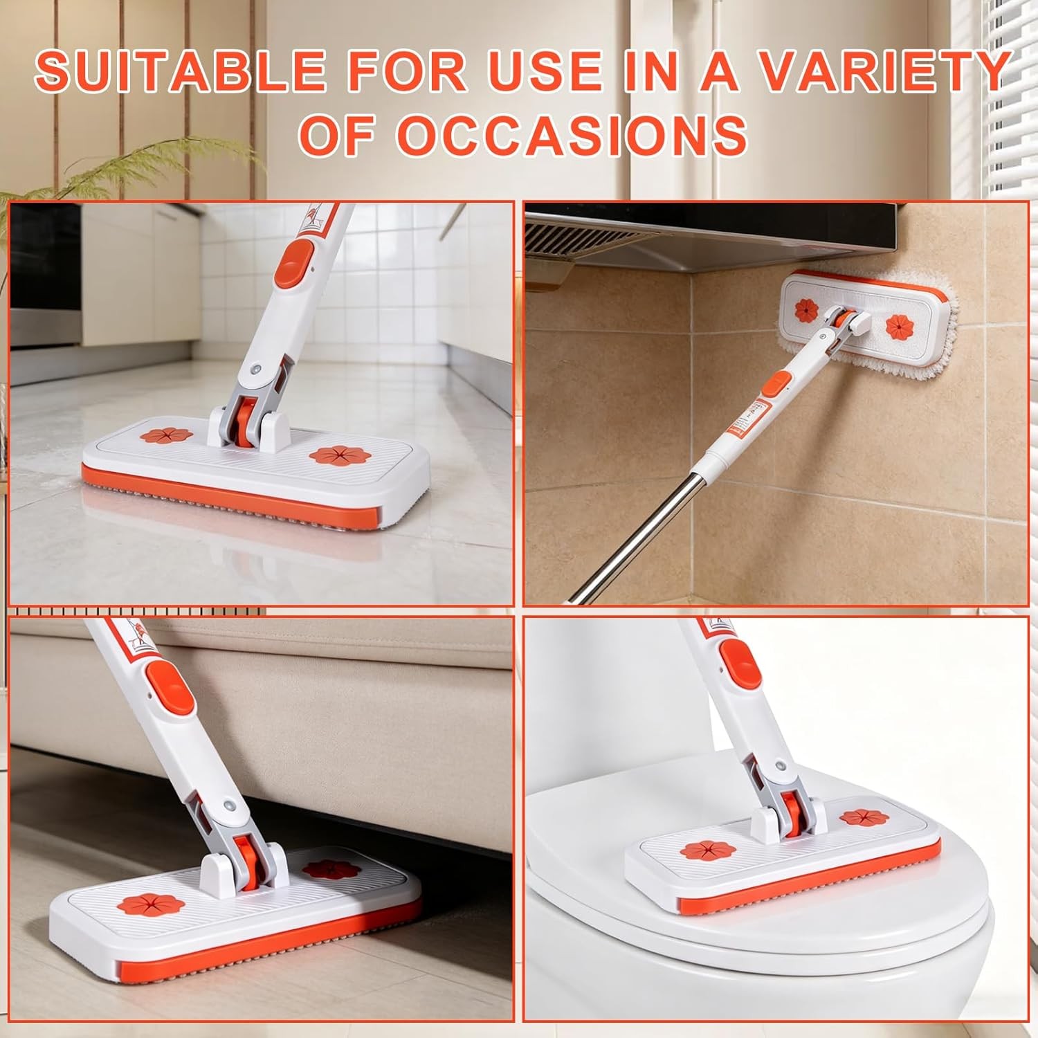 Snap Grip Mini Mop Set Lazy Mop Automatic Gripping Convenient Cloth Changing