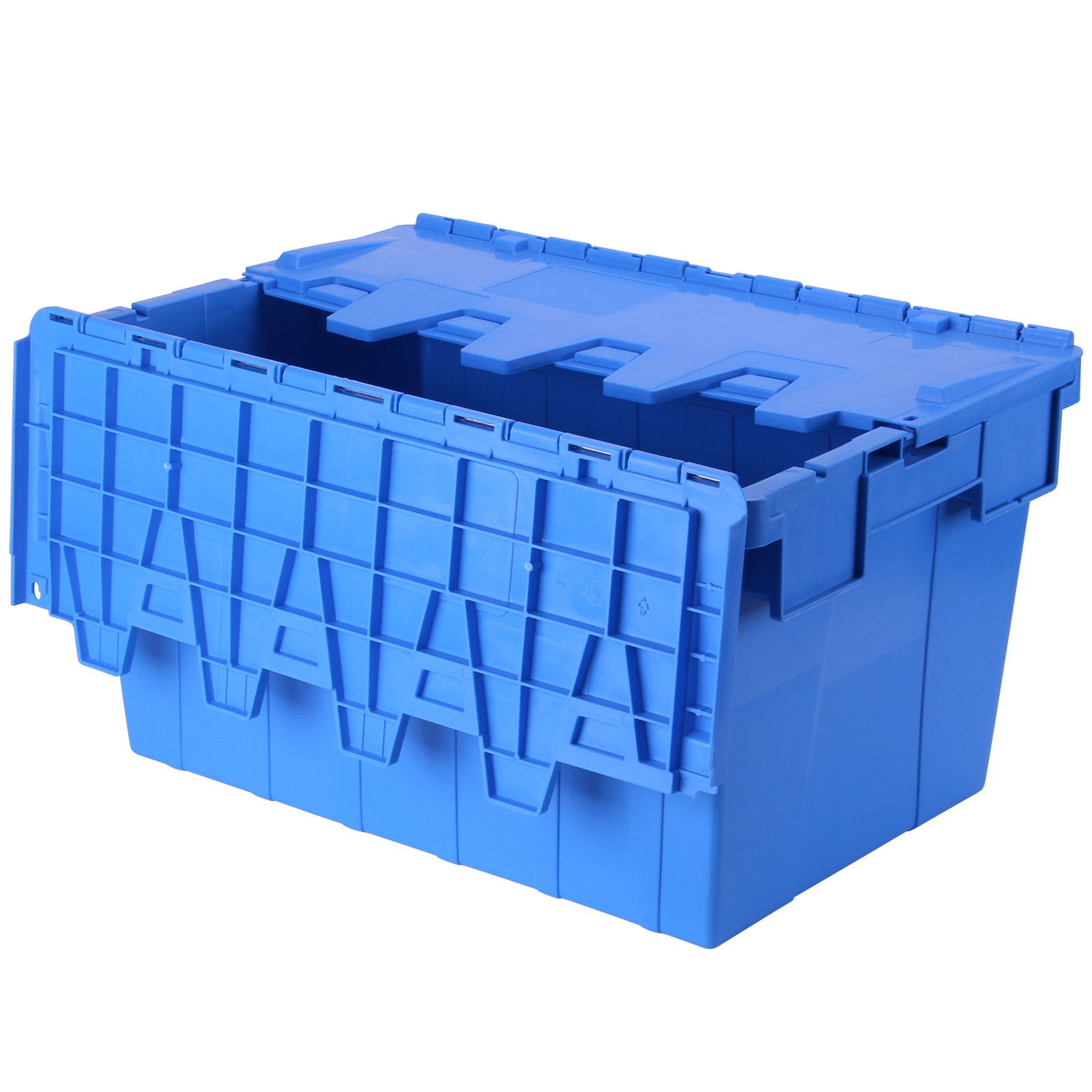 Storage Tote Distribution Container 24x16x13″ Hinged Lid Stackable Container Bin