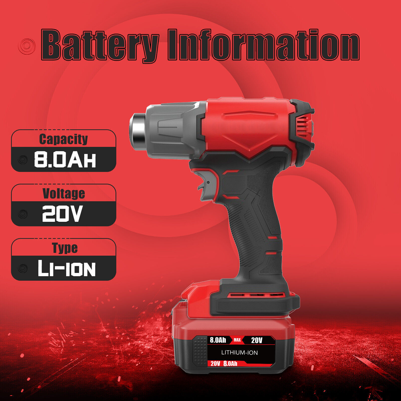 2PACK 8.0Ah 20V For Craftsman V20 Li-Ion Battery CMCB205 CMCB204 CMCB206 CMCB202