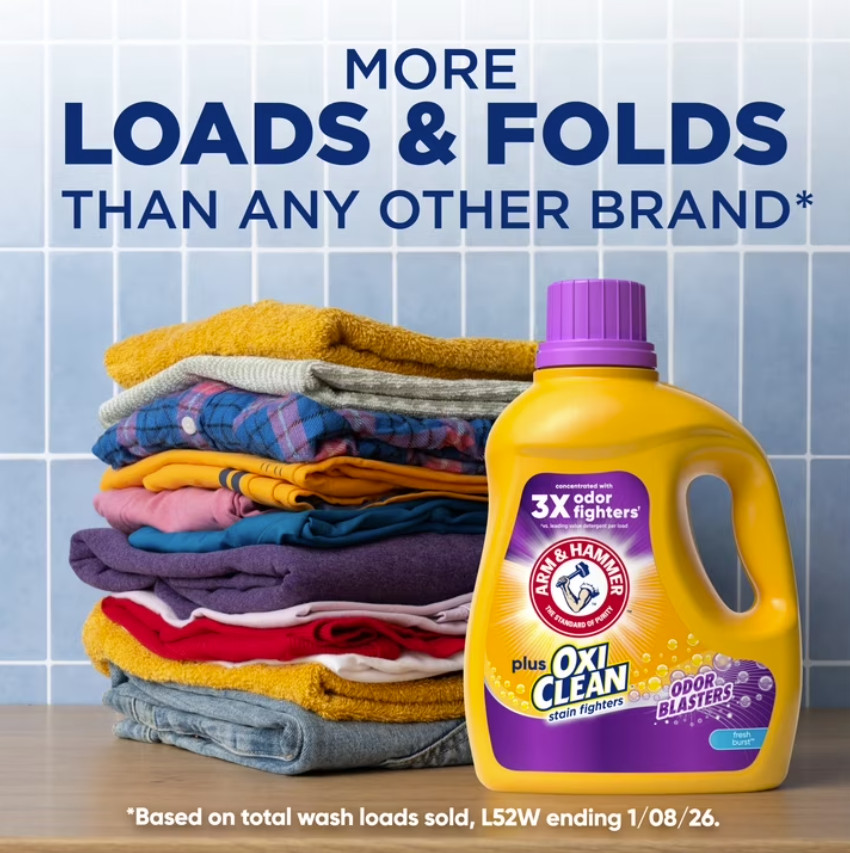 3P ARM & HAMMER Plus OxiClean, Odor Blasters Liquid Laundry Detergent, 200.2 oz