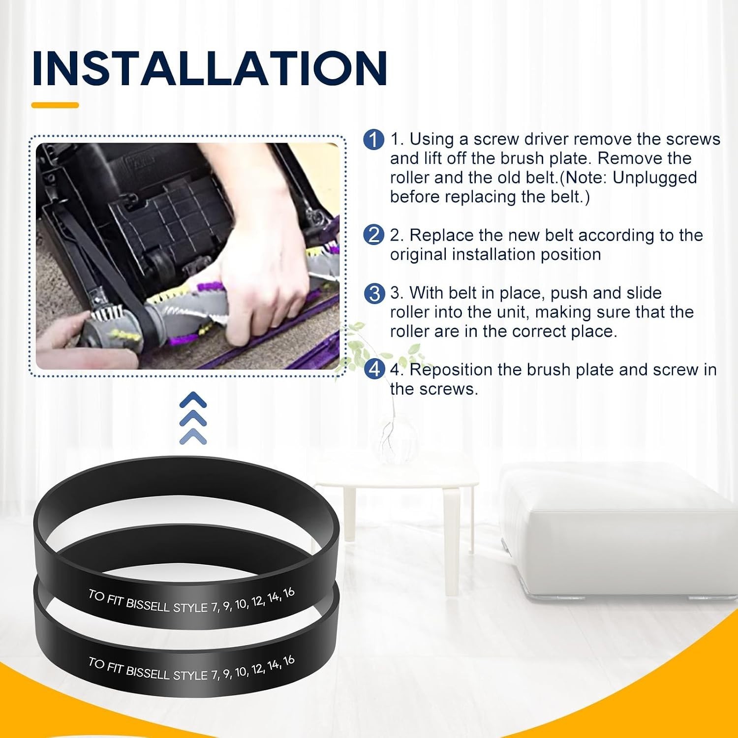 Style 7/9/10 P/N 3031120 Replacement Belt for Bissell Vacuum 2 Pack