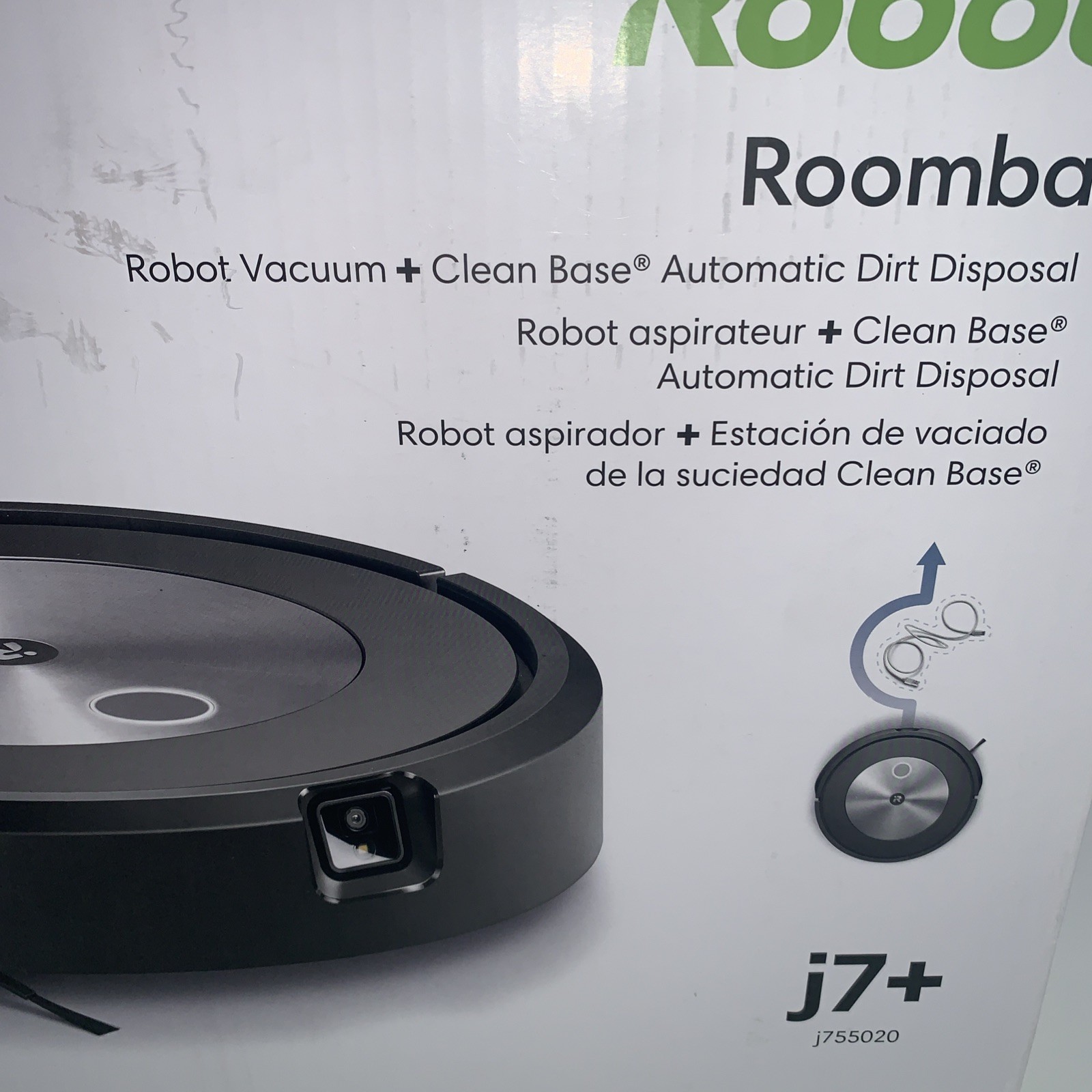 iRobot Roomba J7+ J755020 Self-Emptying Vacuum Auto Dirt Disposal FOR PARTS/FIX