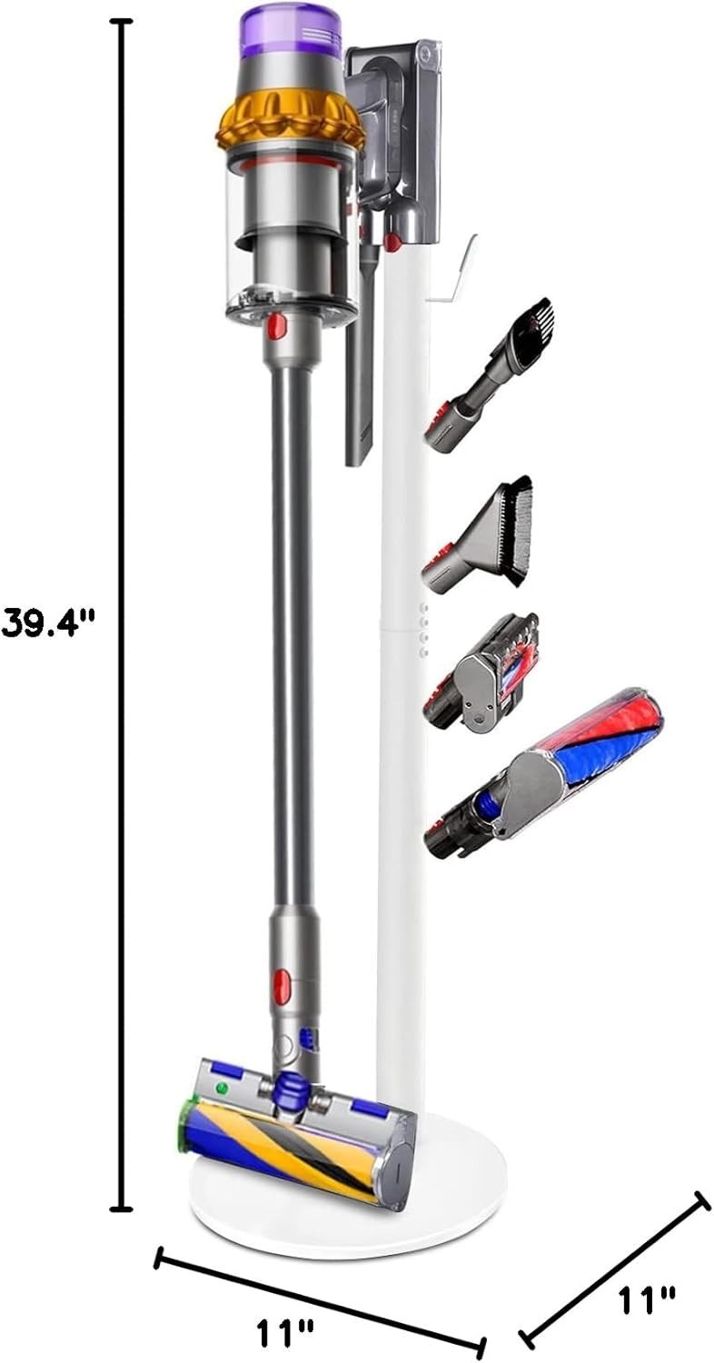 Universal Vacuum Cleaner Docking Station with 5 Hooks – Sturdy & Stylish White