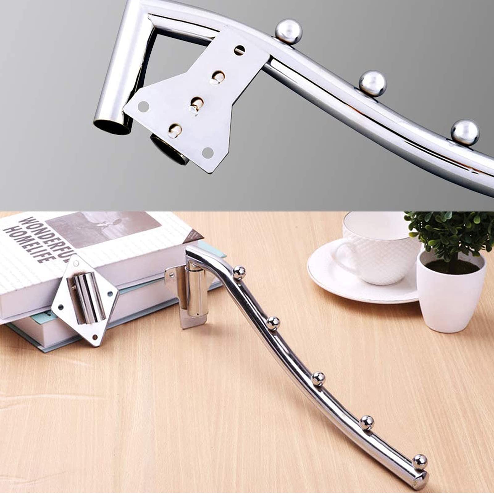 2 Pack Folding Wall Mounted Clothes Rack Swing Arm Coat Stainless Steel Hook