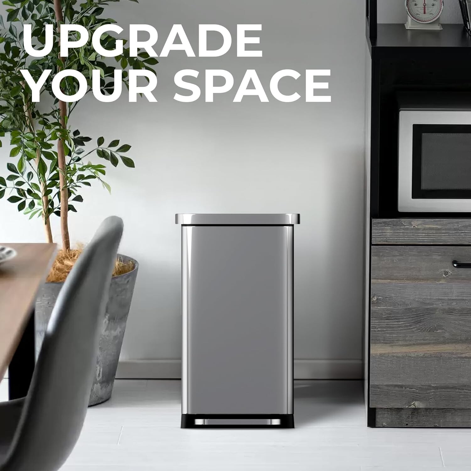 EconoHome 20 Gallon Stainless Steel Large Kitchen Trash Can with Foot Pedal
