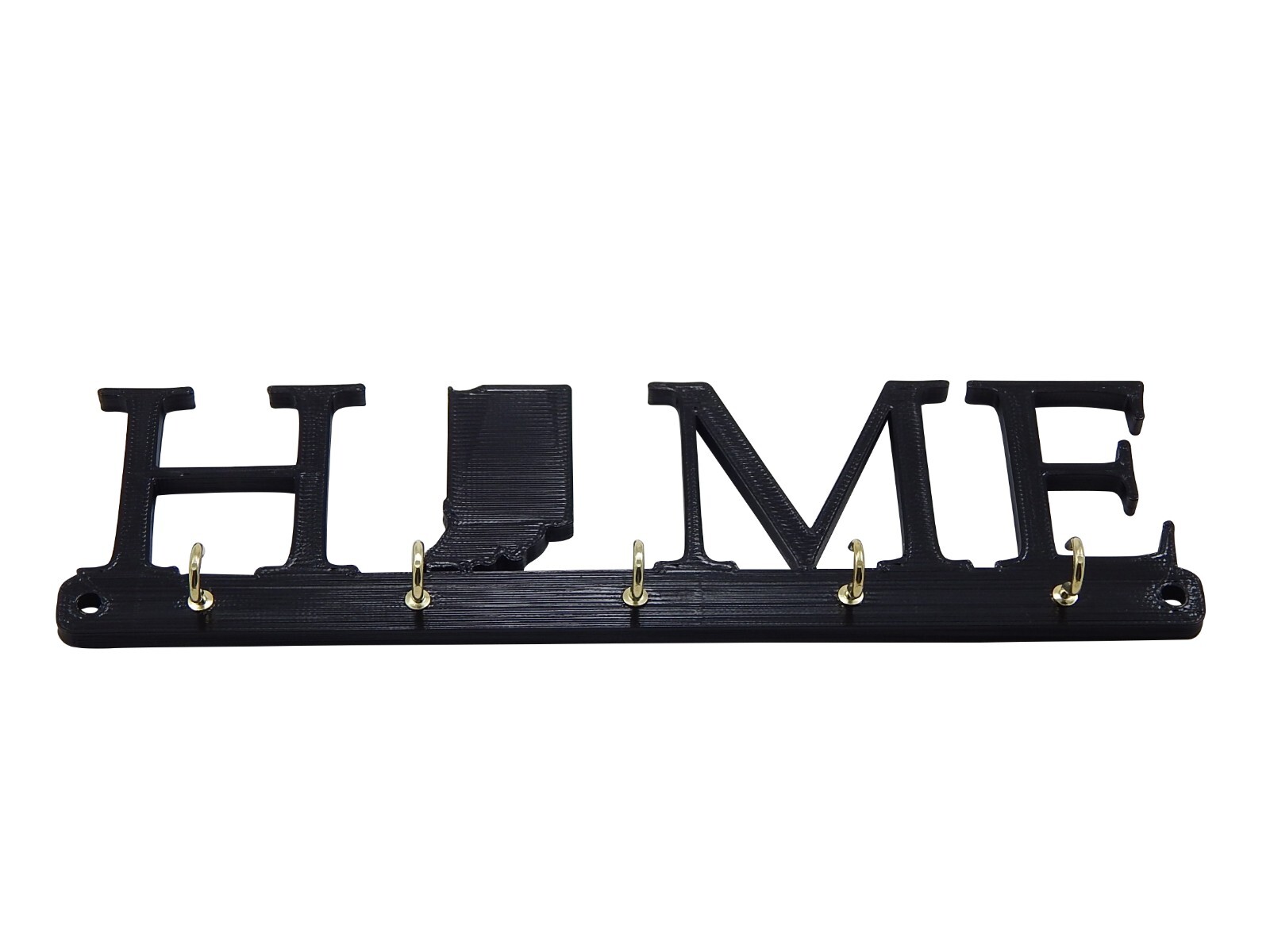 Indiana Home State Shape Key Holder Hanger Rack Housewarming Gift Wall Decor