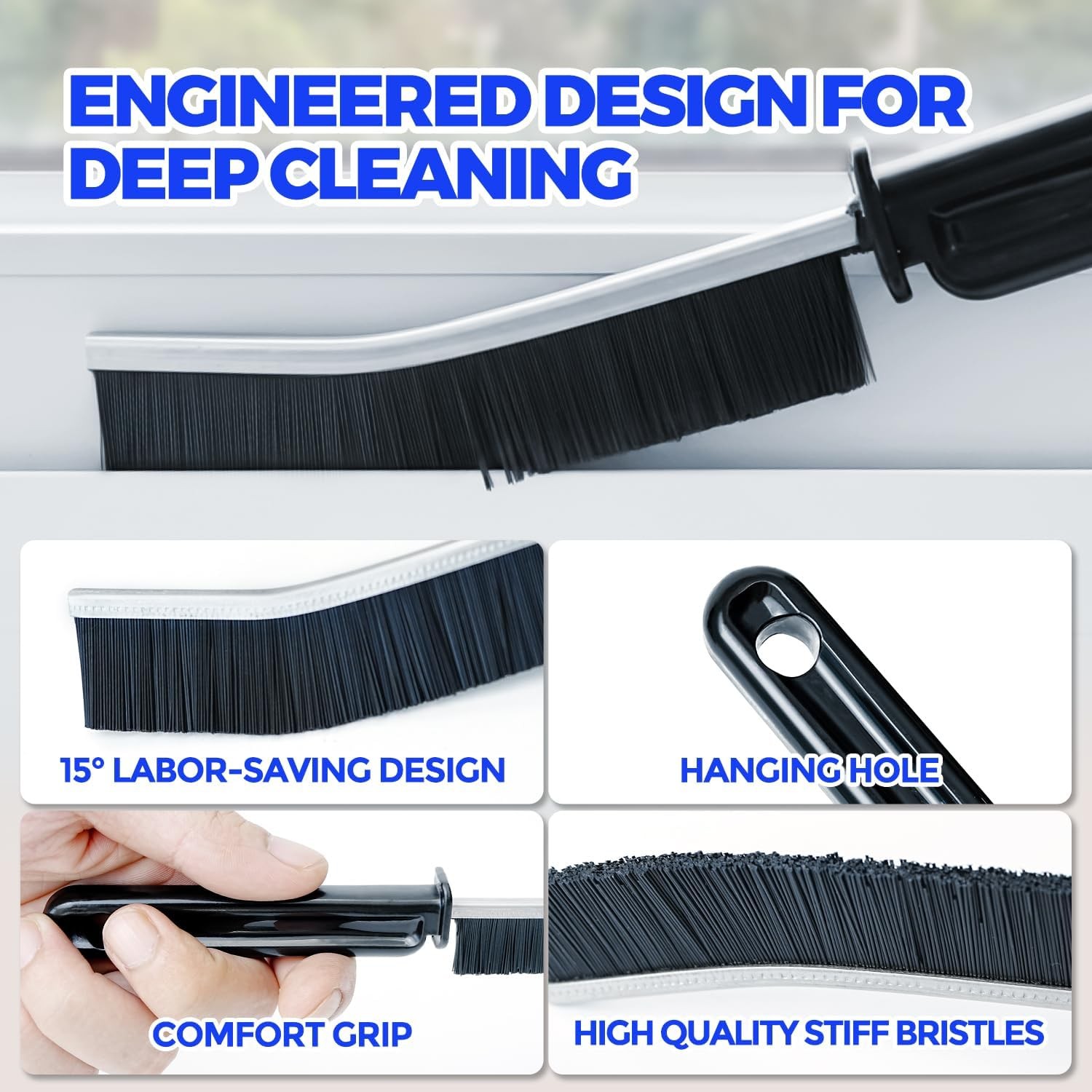 Scrub Brush – 6 Pack, Scrub Brushes for Cleaning, Heavy-Duty Scrub Brush, Stiff