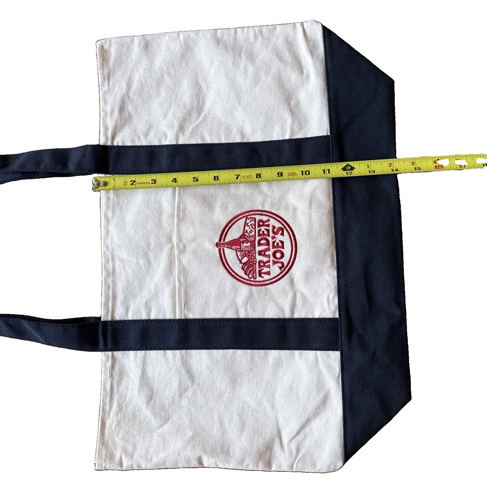 Trader Joes Canvas Tote Bag Navy Blue Classic Reusable Shopping Grocery NEW