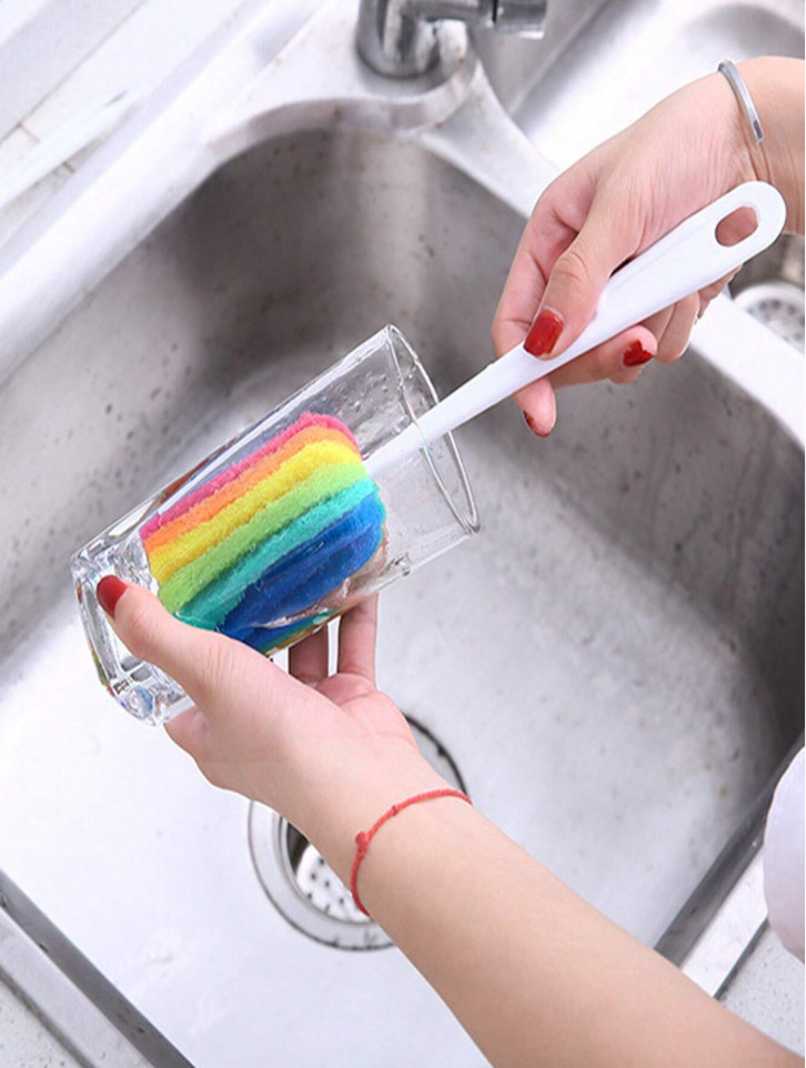 1 pc Long Handle Bottle Cleaning Brush – No Dead Angle Cup Scrubber
