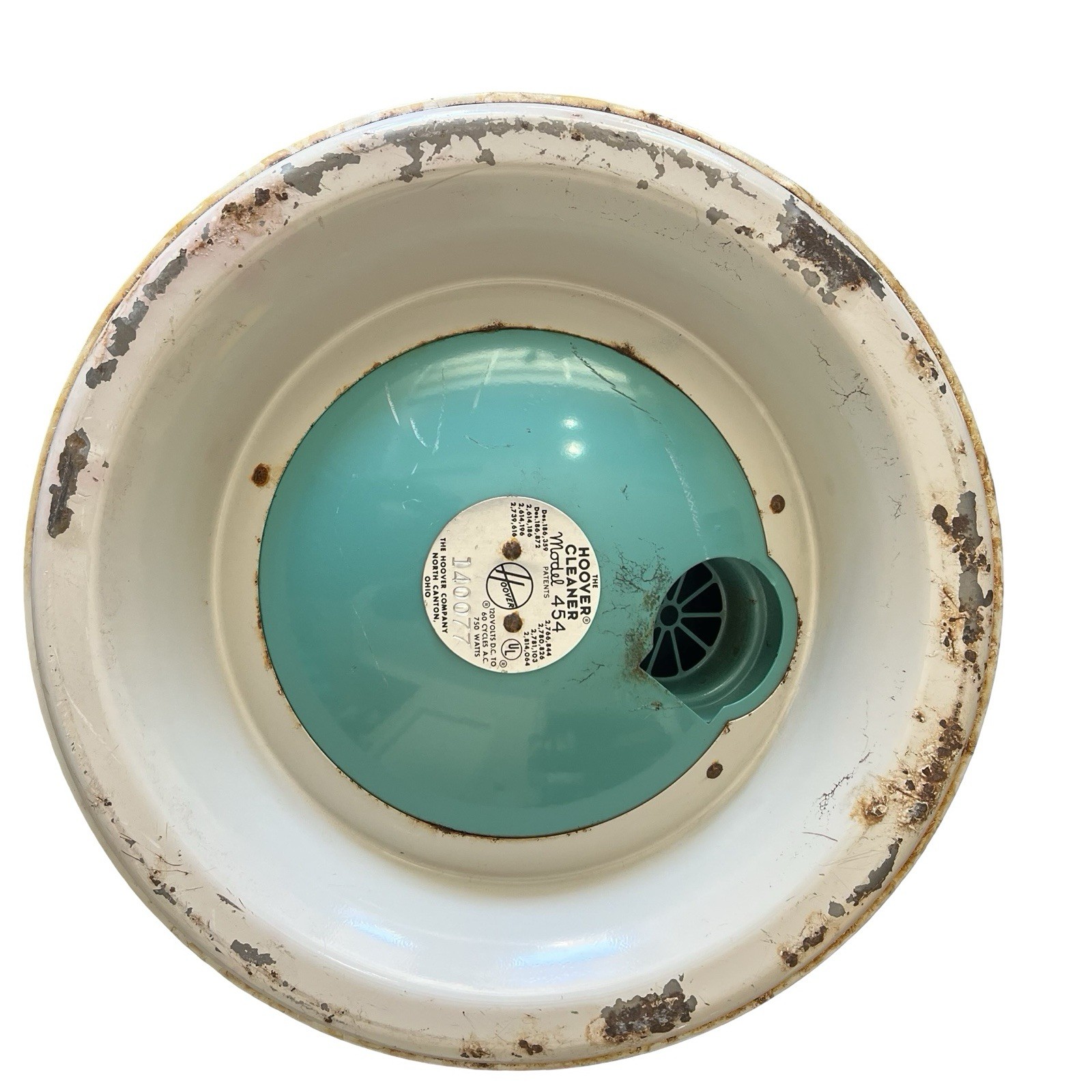 VTG 1960s Hoover Constellation 454 TURQUOISE Atomic Age Canister Vacuum – WORKS!