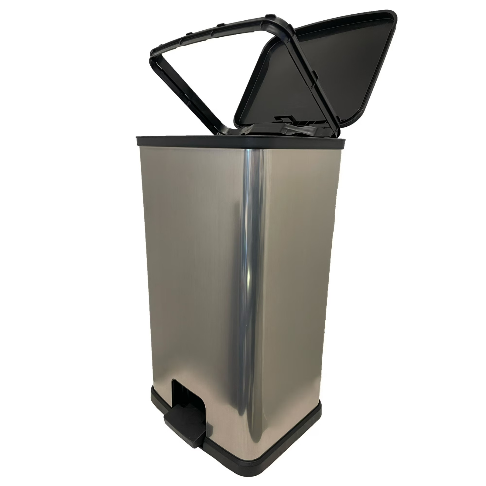 Mainstays Kitchen Trash Can, 13.2 Gallon Plastic Step Garbage Bin
