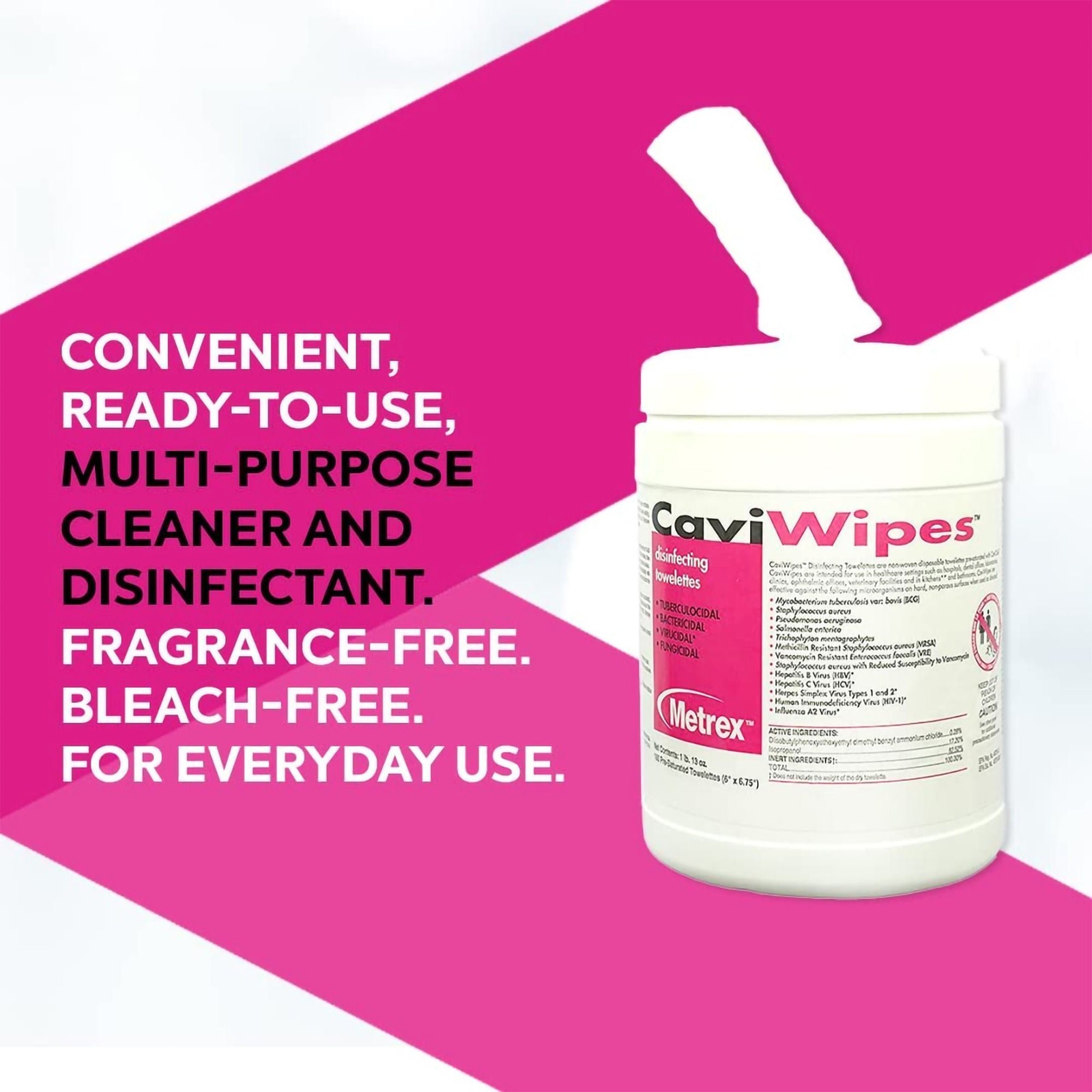 CaviWipes Surface Disinfectant Wipe Canister Alcohol Scent 160 Ct 13-1100
