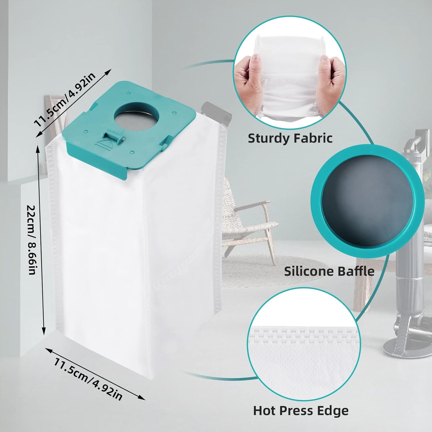 12 Pack VCA ADB953 Dust Bags Compatible with SAMSUNG BESPOKE Jet Cordless Stick