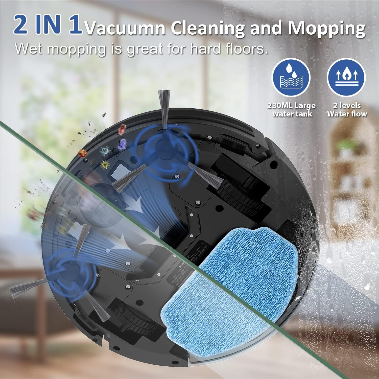 Robot Vacuum and Mop Combo, 2 in 1 Robot Mop and Vacuum, Robotic Vacuum / ALexa