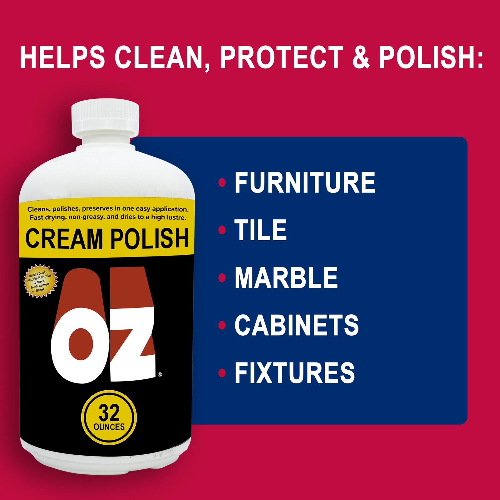 Mohawk Finishing Products 32oz Cream Polish Furniture Cleaner and Protector
