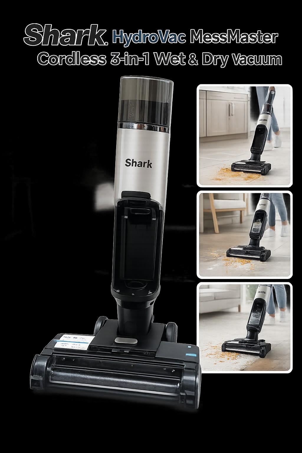 Shark HydroVac MessMaster WD261 Cordless 3-in-1 Wet Dry Vacuum Main Unit