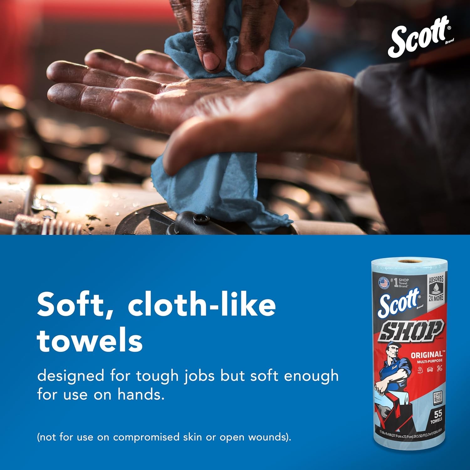 Blue Shop Towels Scott Kimberly-Clark Professional 75130KC Paper Towels
